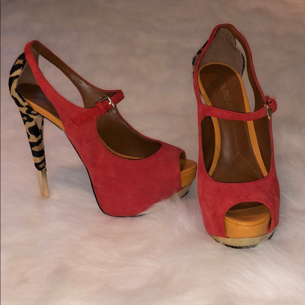 Red with Cheetah Print Heels